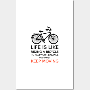 life is like riding a bicycle, text design, word art Posters and Art